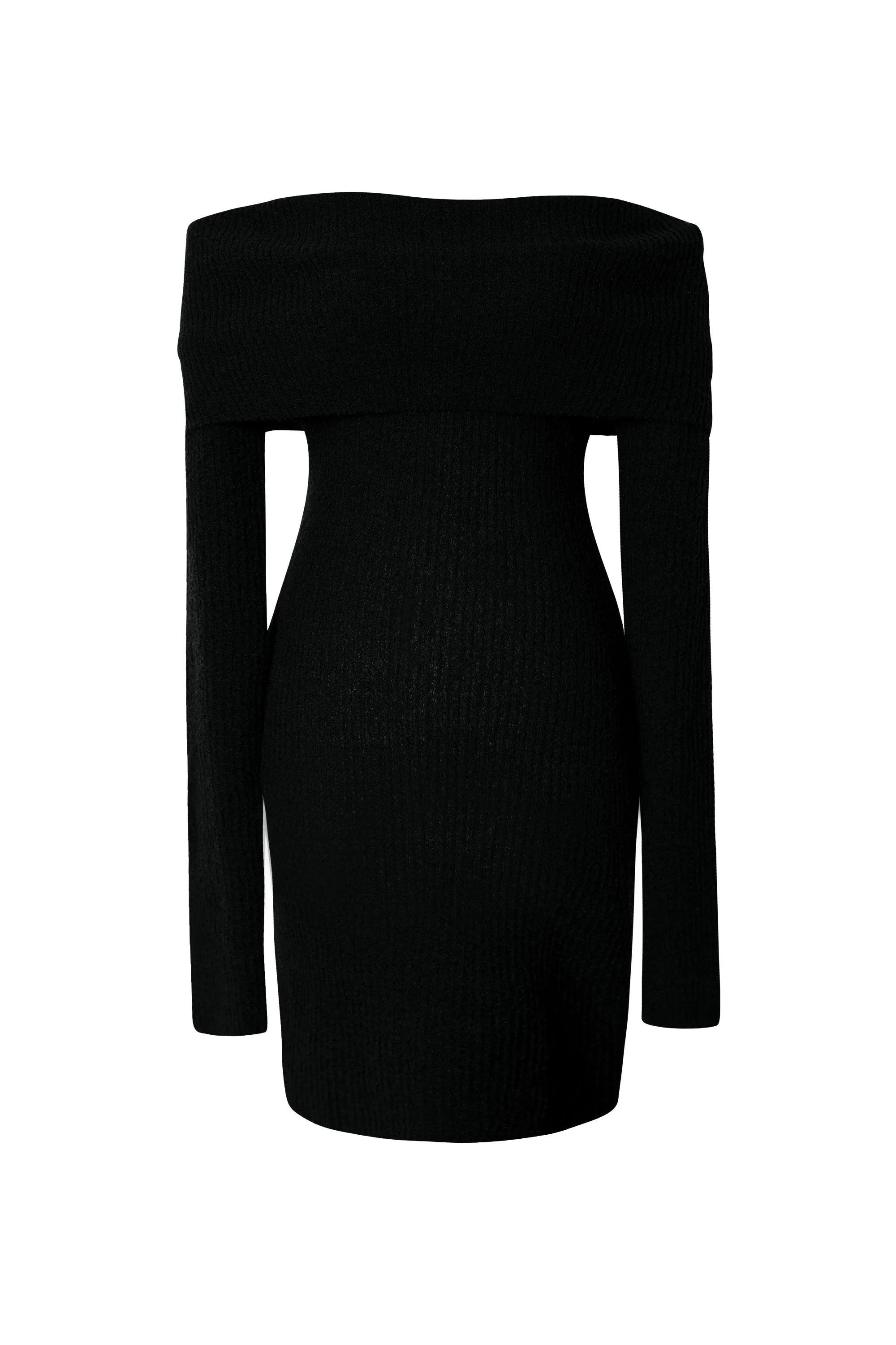 Michaela Black Off The Shoulder Knit Dress