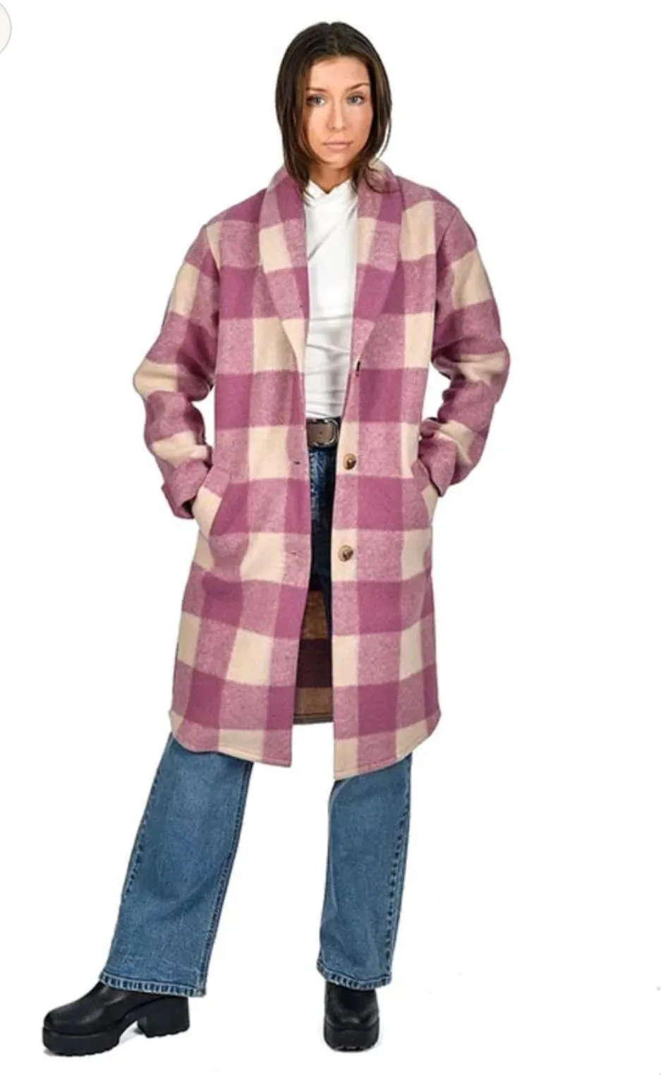 MIKAYLA PLAID COAT