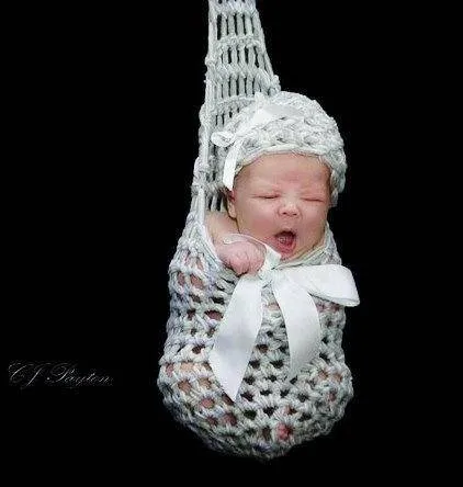 Newborn Silver Bells Hat Stork Sack Set