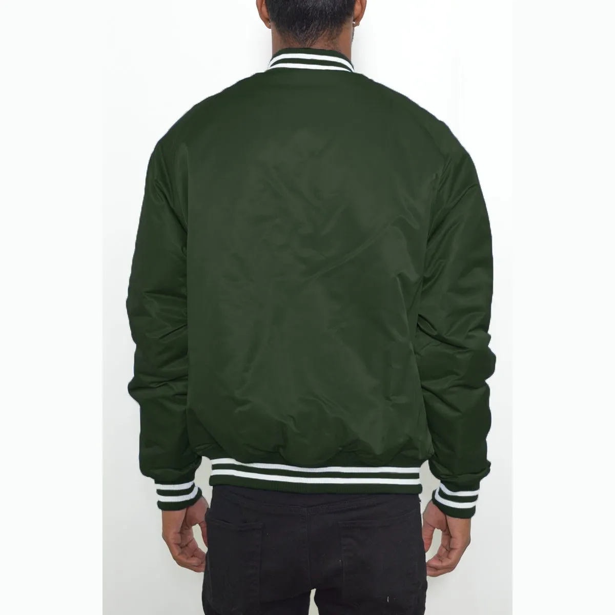 Olive Classic Varsity Bomber Jacket