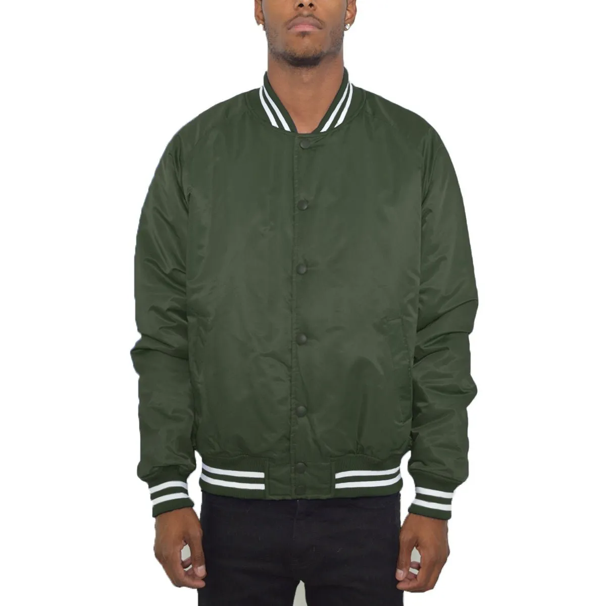 Olive Classic Varsity Bomber Jacket