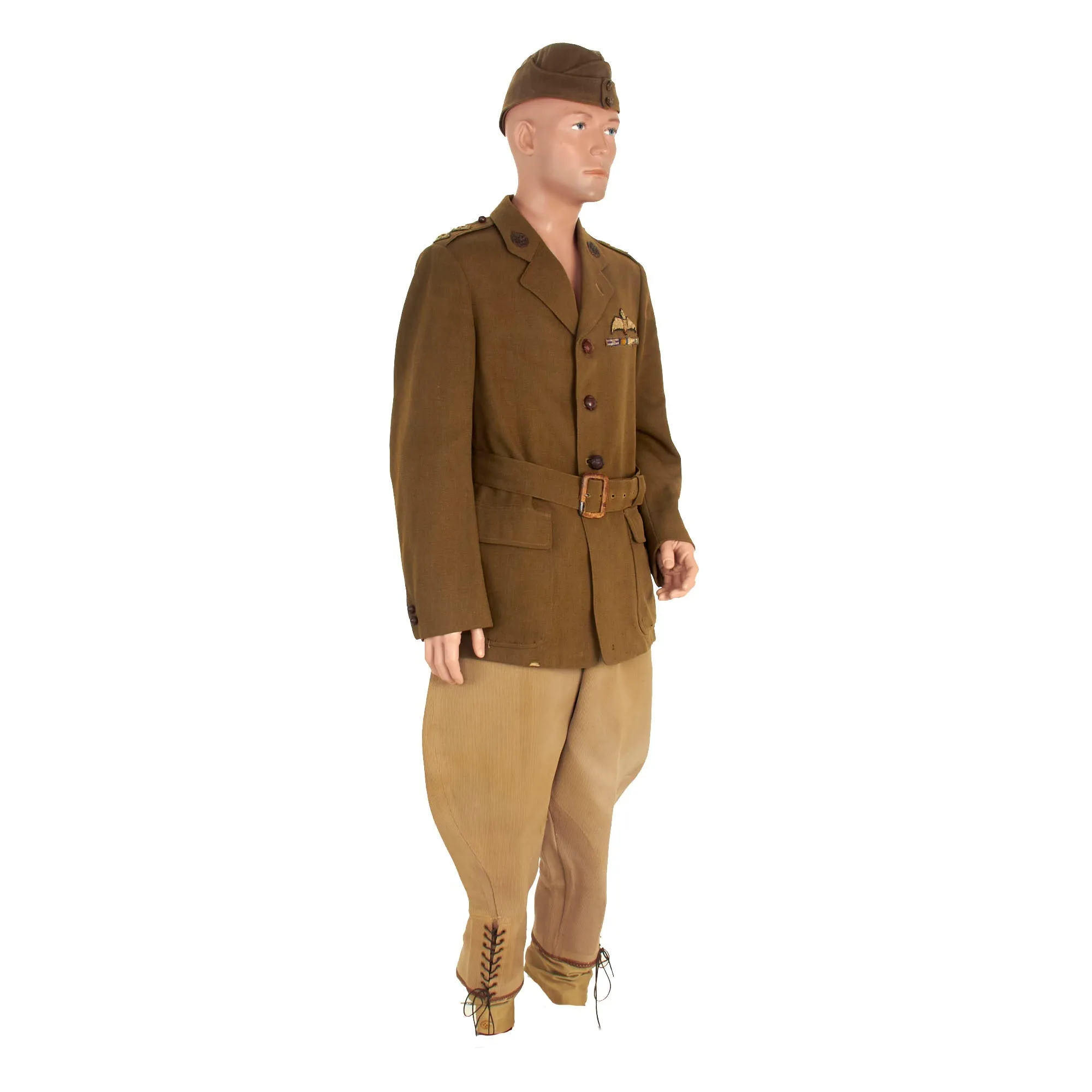 Original British WWI Named Royal Flying Corps Officer Uniform Set With Overseas Cap and Period Photo