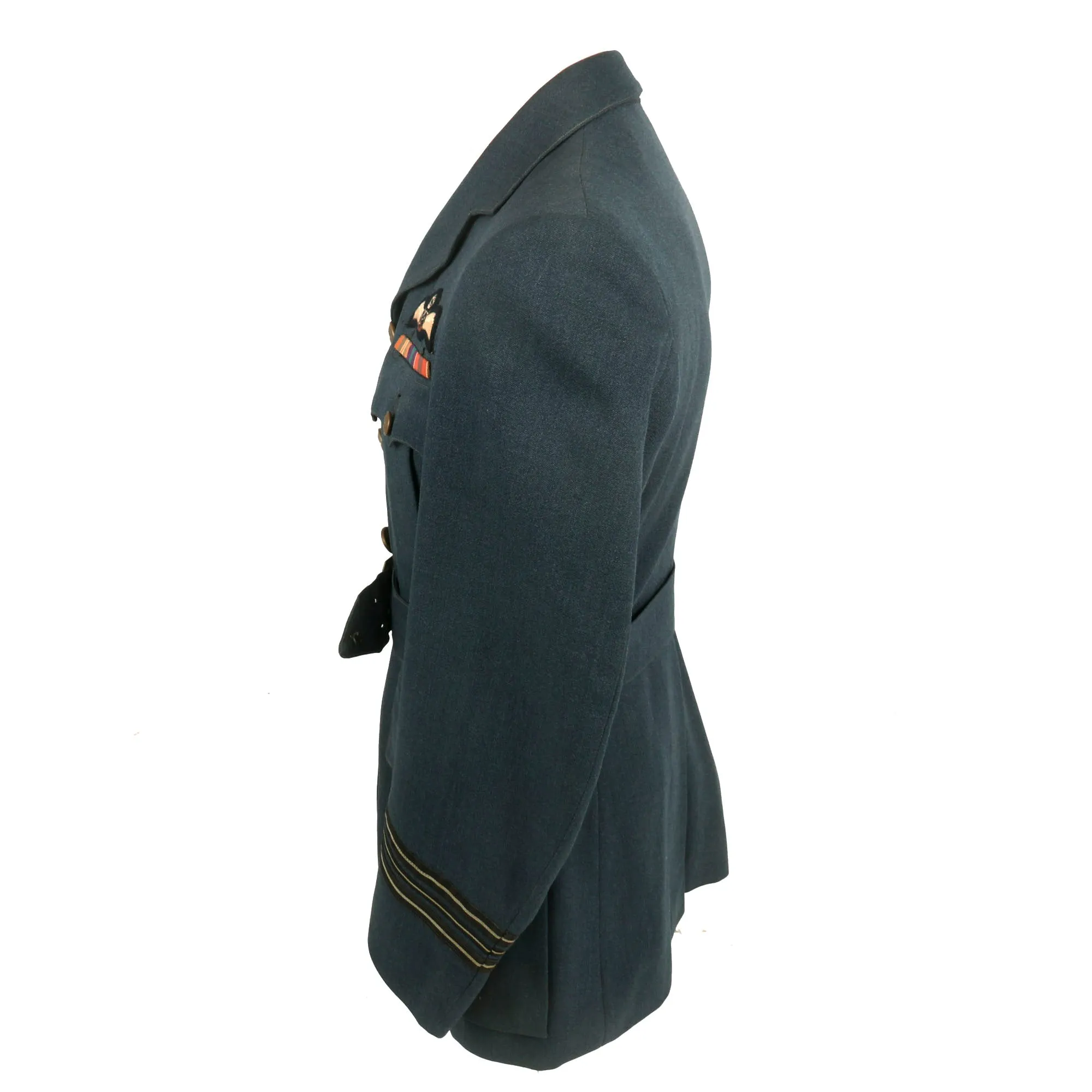 Original British WWII Royal Air Force Named Squadron Leader Pilot’s Uniform Jacket & Breeches - RAF Pilot’s Wings and Ribbon Bar