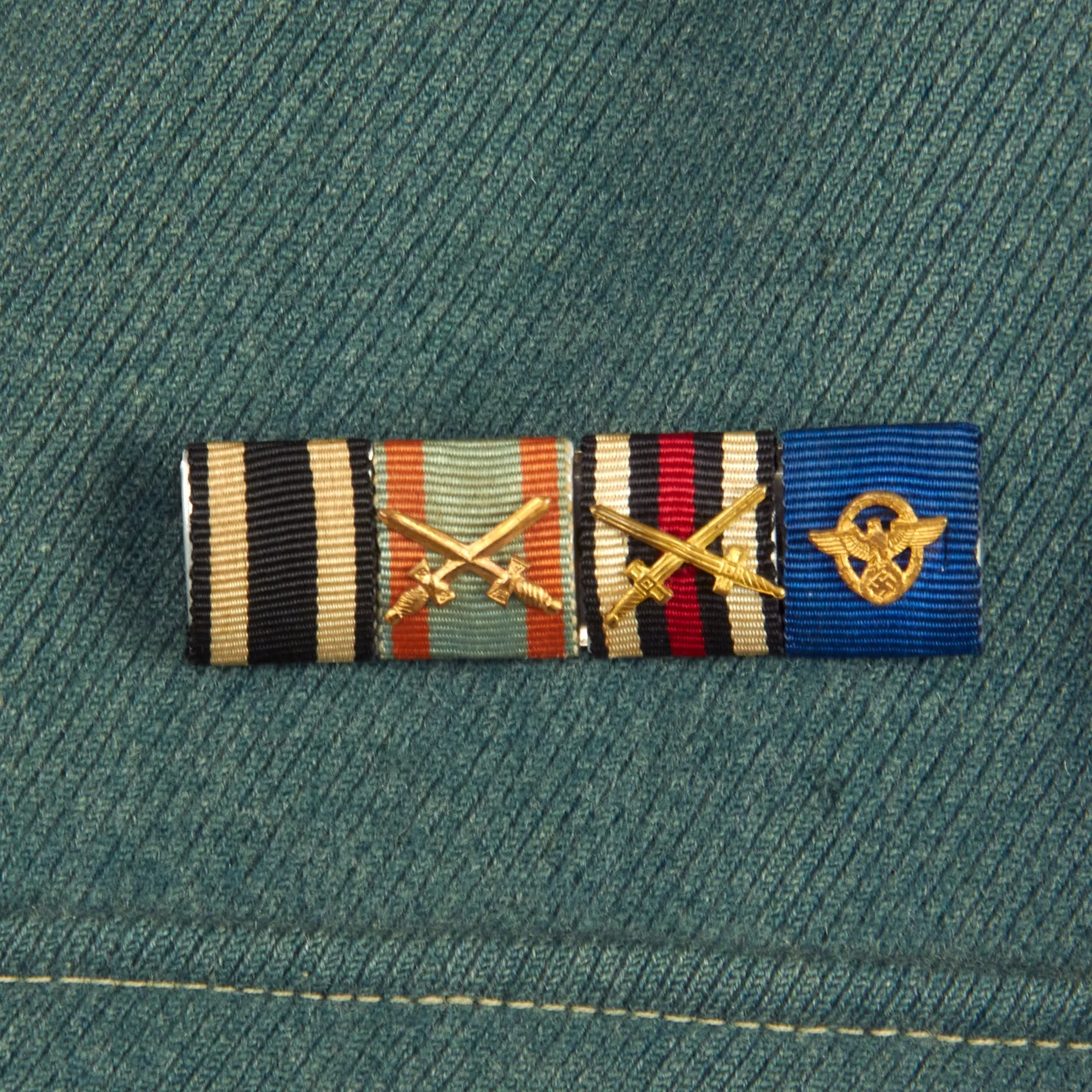 Original German WWII Gendarmerie Rural Police Weimar Area Meister NCO's M36 Field Tunic with WWI Era Medal Bar