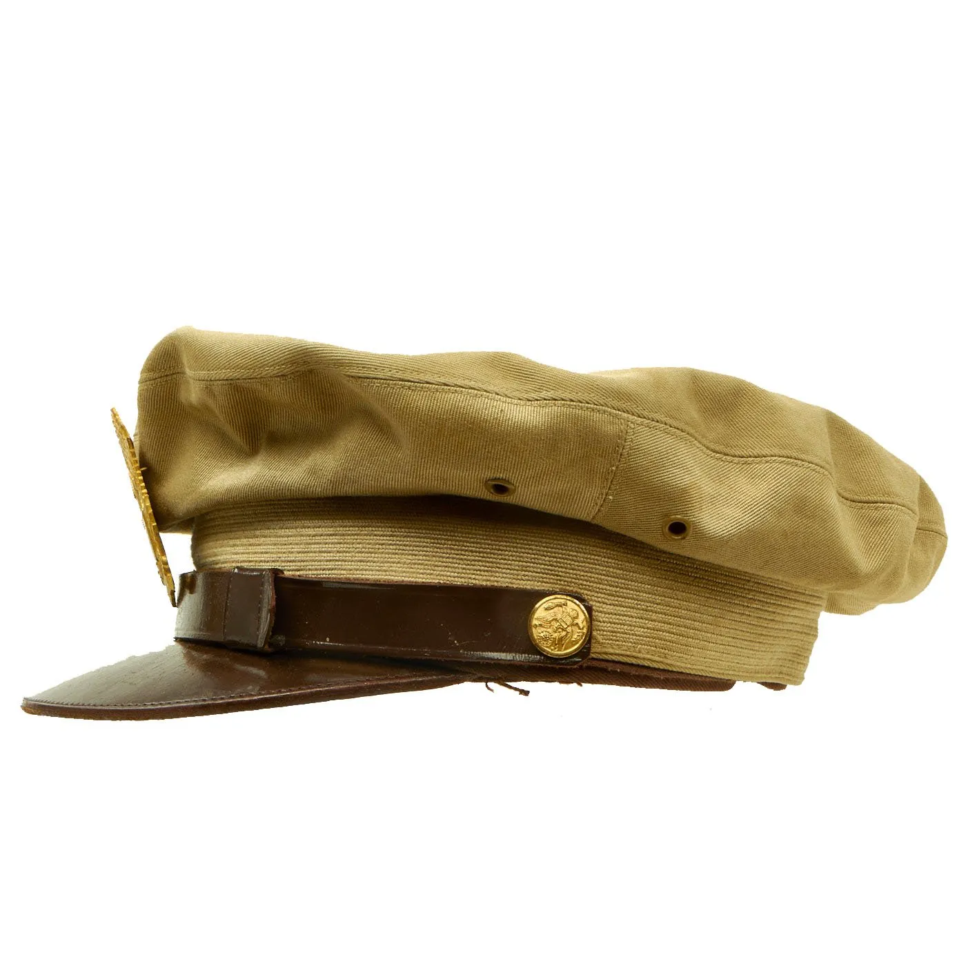 Original Korean War Era U.S. Army & Air Force Officer Summer Khaki Crush Cap dated 1949 - Size 7