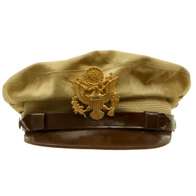 Original Korean War Era U.S. Army & Air Force Officer Summer Khaki Crush Cap dated 1949 - Size 7