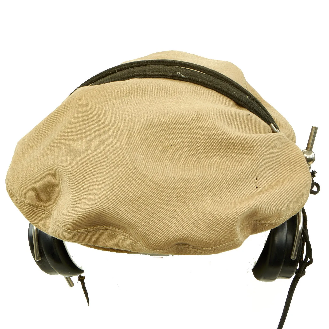 Original U.S. WWII Army Air Force Aviation Cadet Crush Cap with Commercial Headphones