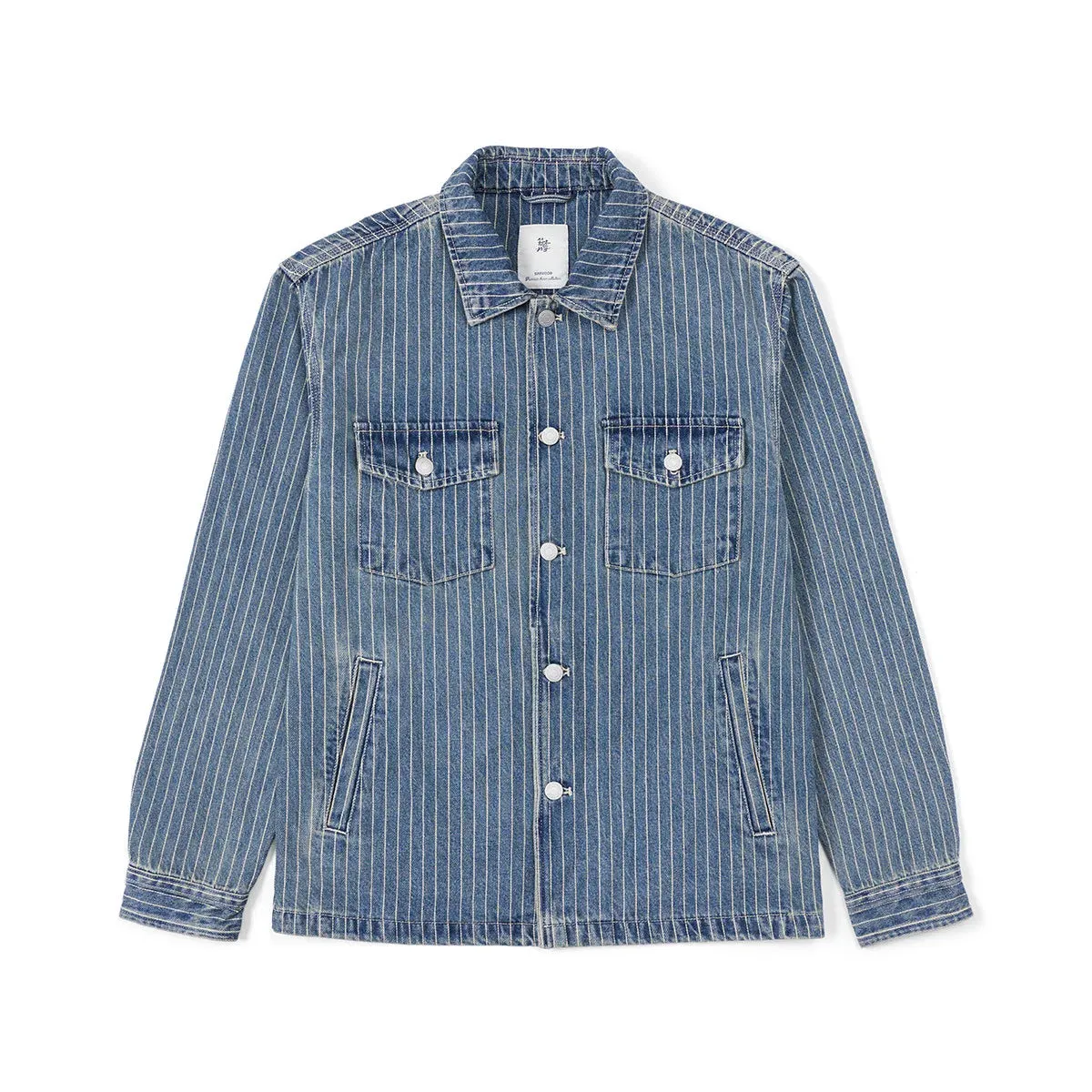 Oversize Vertical Striped Denim Jackets - High Strandard Series