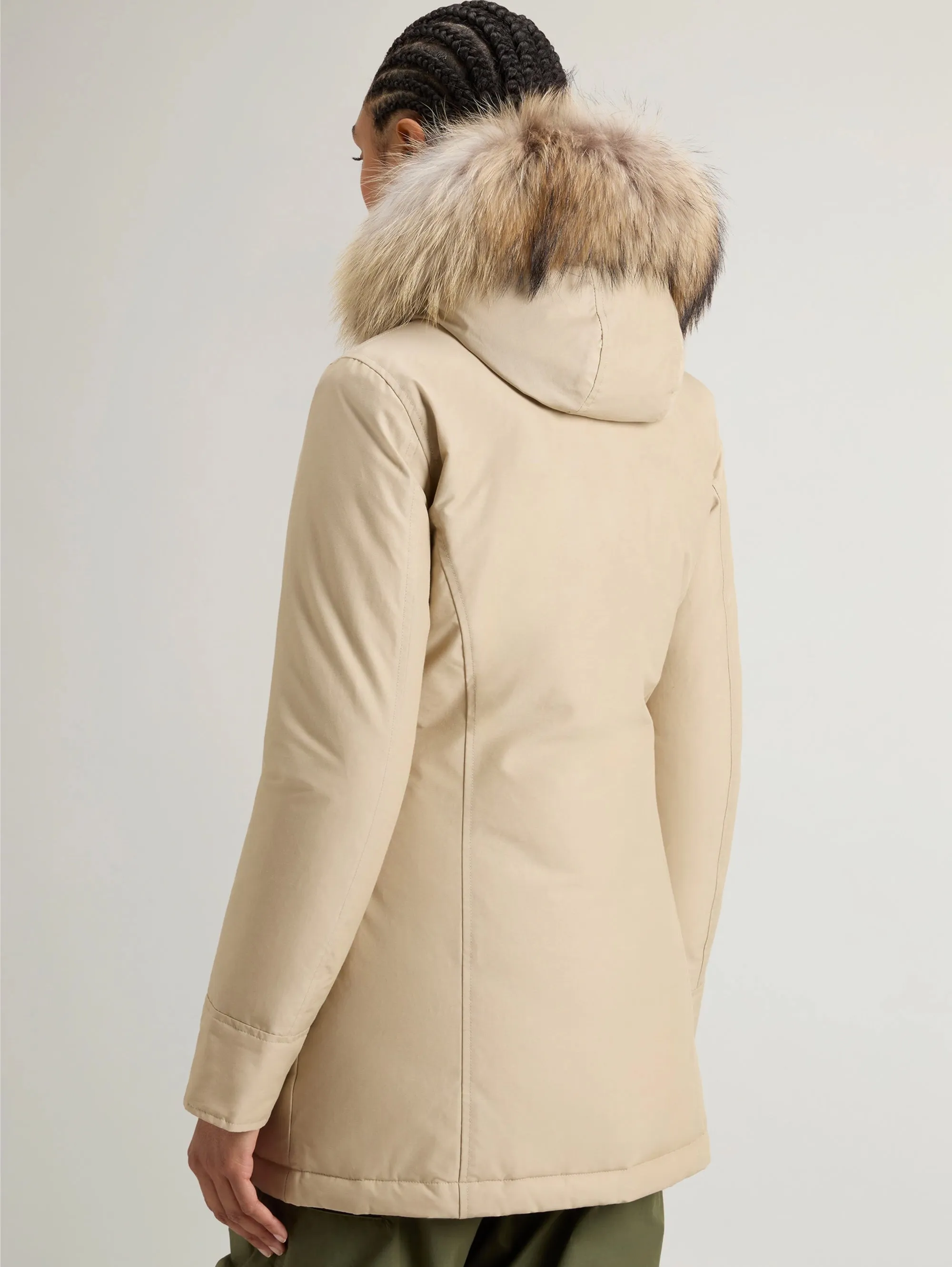 Parka Arctic con Cappuccio in Raccoon Beige