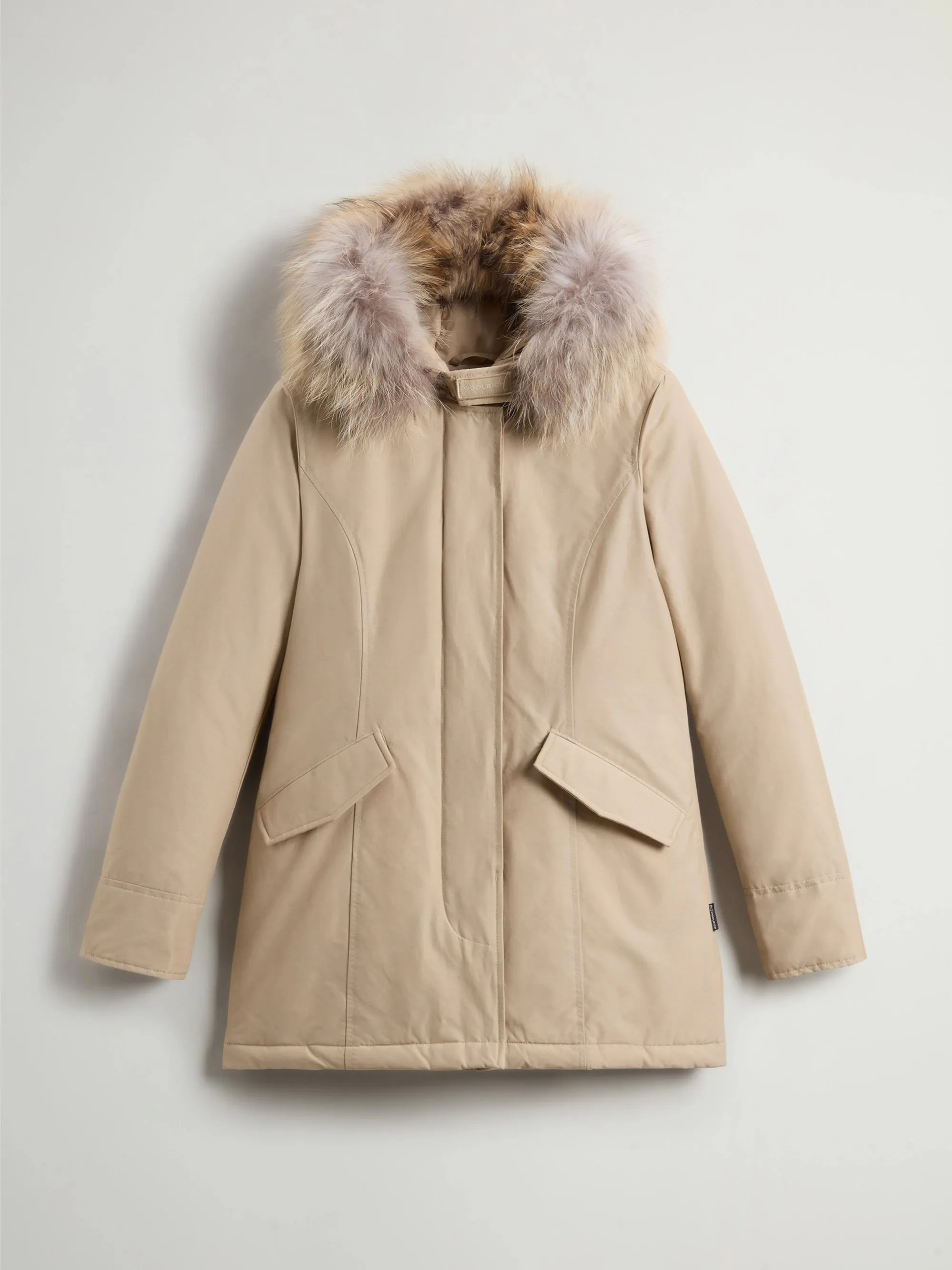 Parka Arctic con Cappuccio in Raccoon Beige