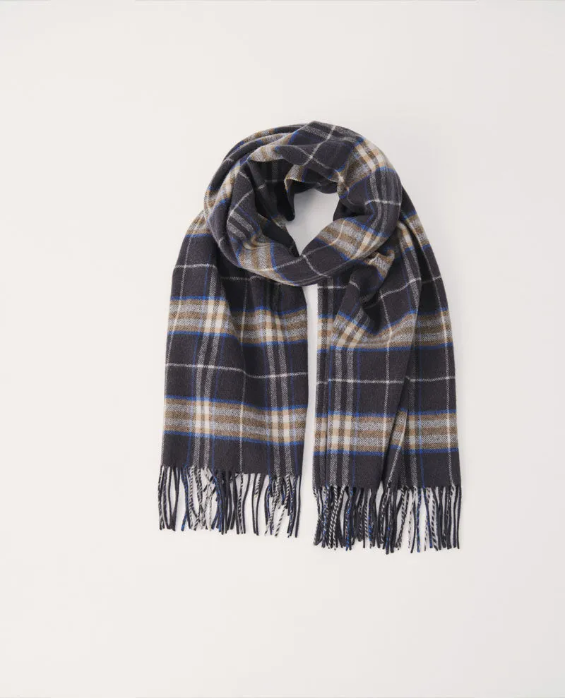 Part Two Kecita Navy Check Scarf