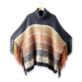 Patons Reverse Fair Isle Knit Poncho