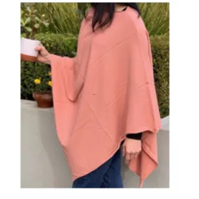 Peach Julian Wool Blend poncho