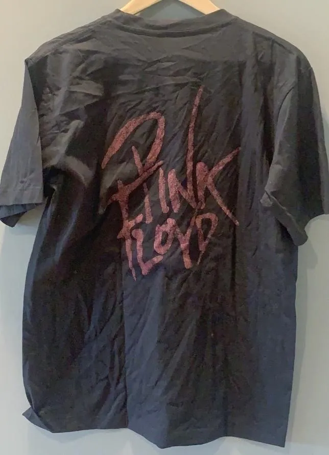 Pink Floyd Wall and Derby Figure Tee: A Distressed Vintage Tribute with Artistic Flair