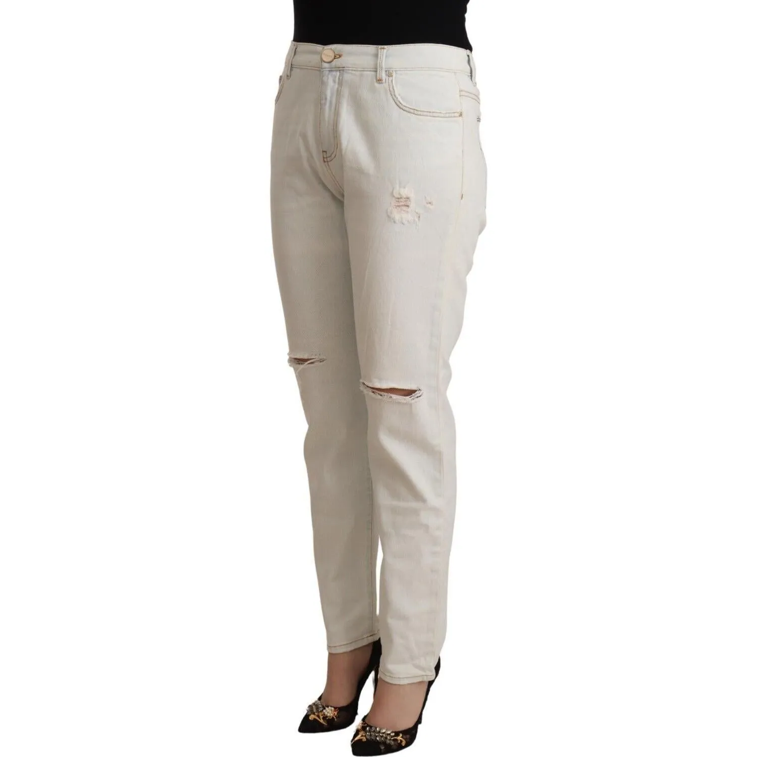 PINKO White Mid Waist Skinny Denim Jeans