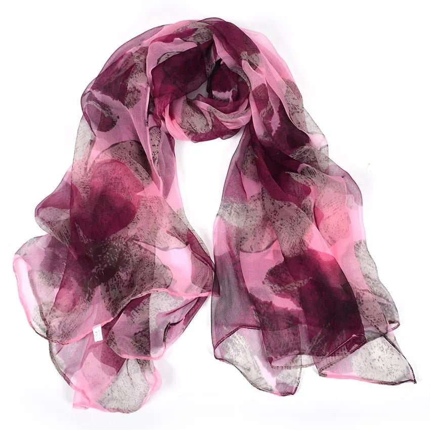 Pure Silk Long Scarves - Fashionable and Versatile 100% Natural Silk Scarves for Women