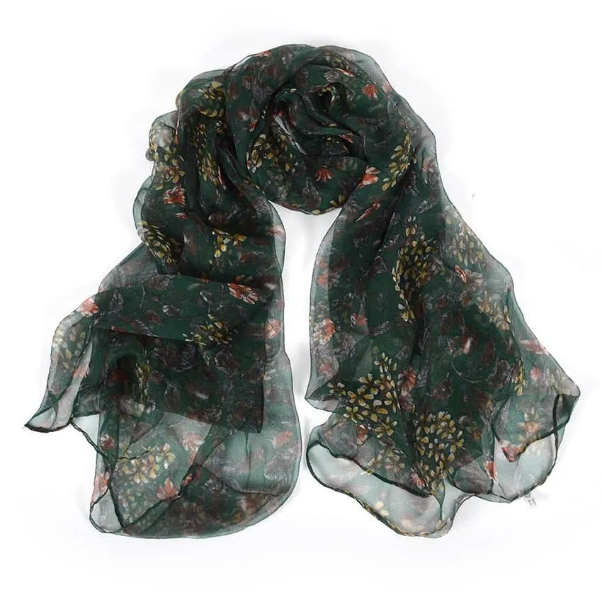 Pure Silk Long Scarves - Fashionable and Versatile 100% Natural Silk Scarves for Women