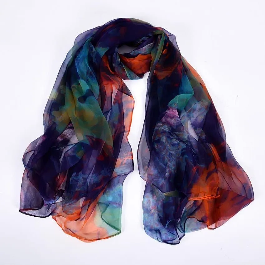 Pure Silk Long Scarves - Fashionable and Versatile 100% Natural Silk Scarves for Women