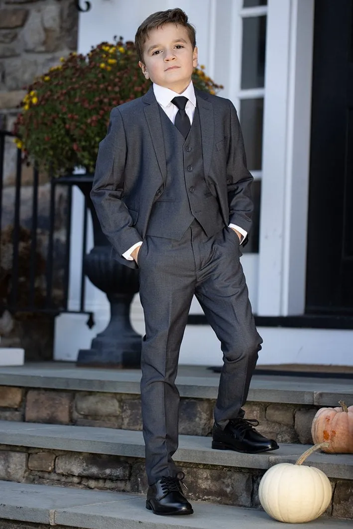 "Leo" Kids Steel Grey 5-Piece Suit