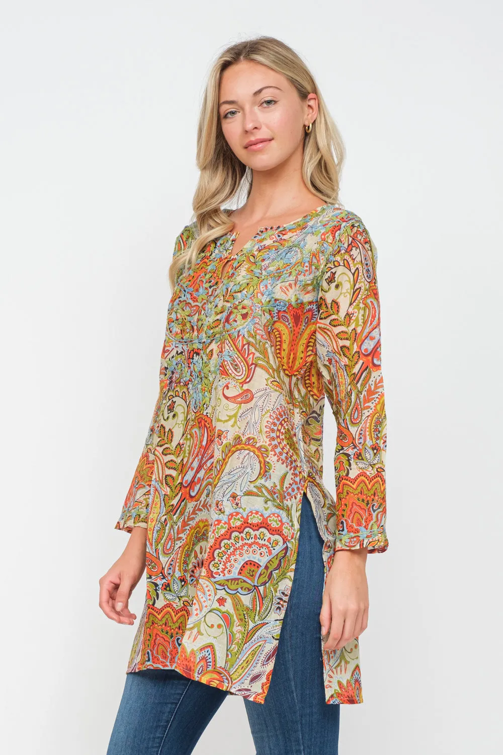 RAJ APRIL PRINTED EMBROIDERED TUNIC