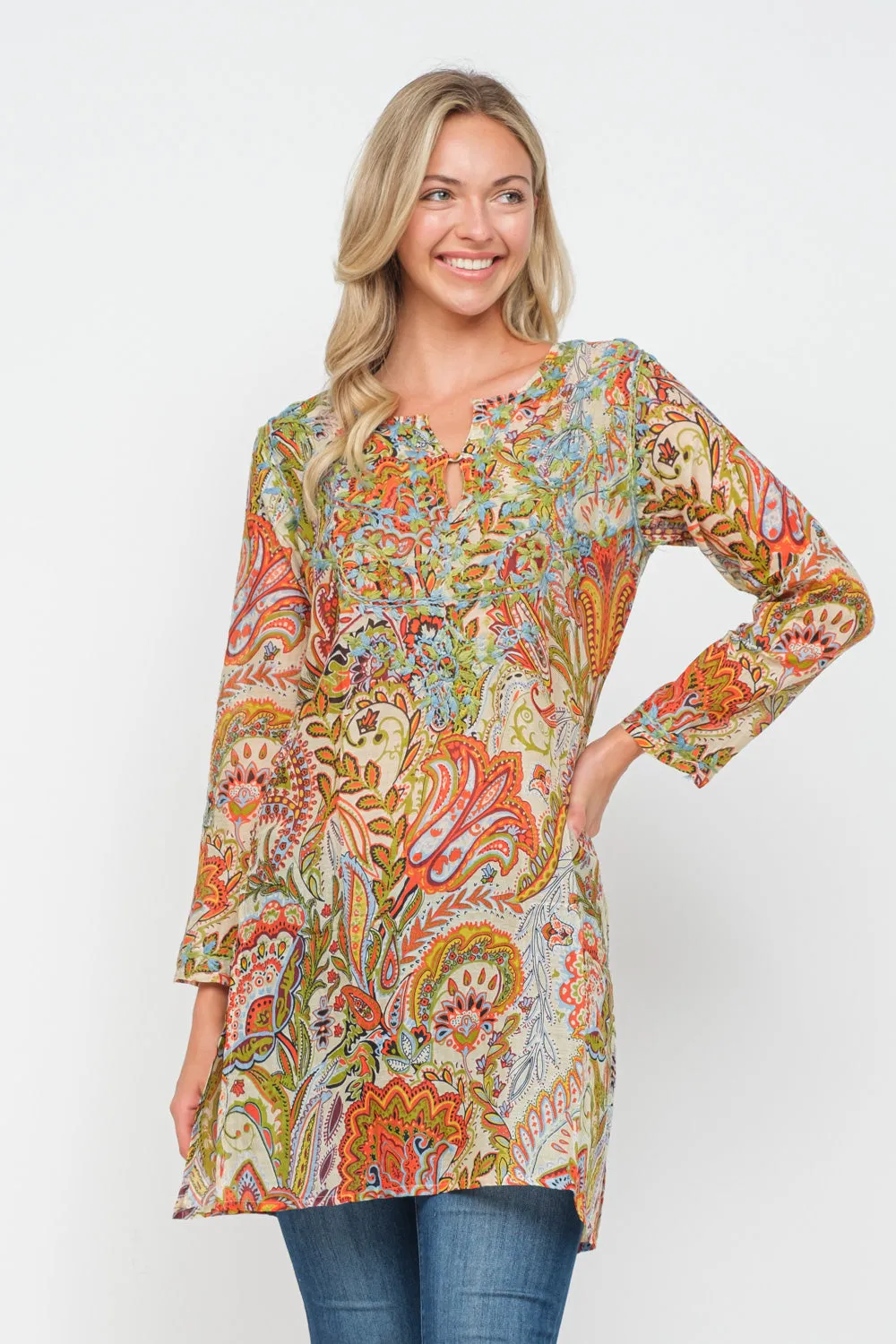 RAJ APRIL PRINTED EMBROIDERED TUNIC