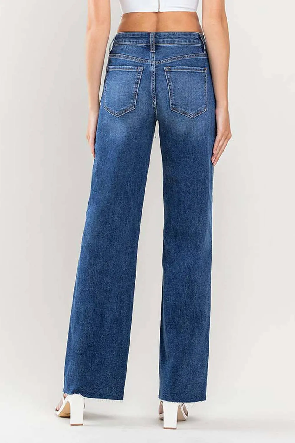 Raw Hem Wide Leg Jeans