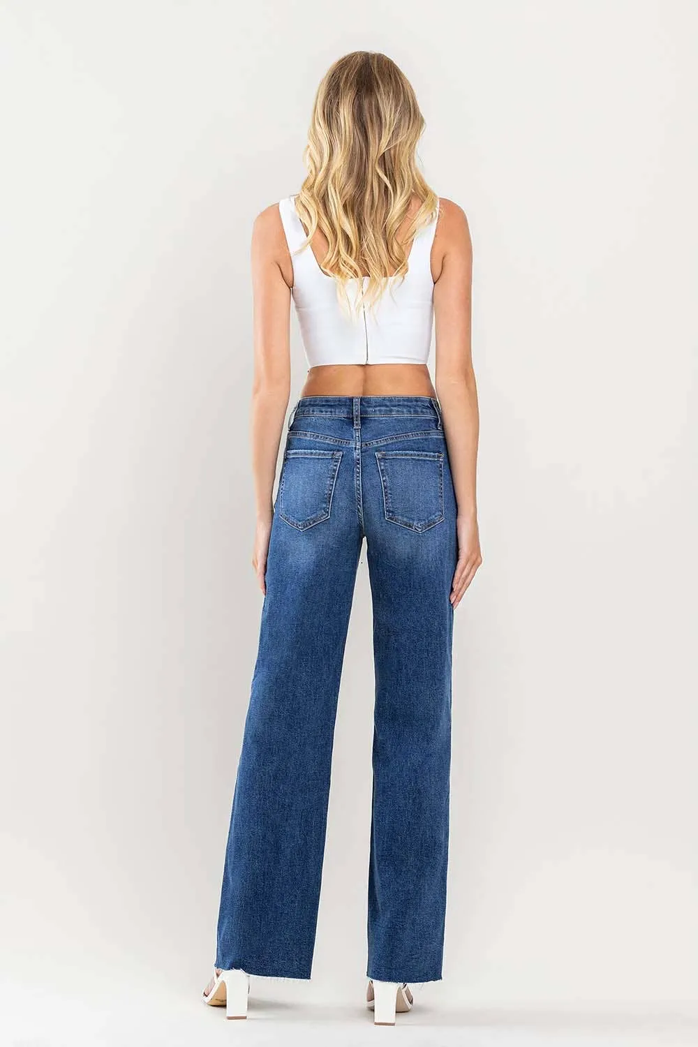 Raw Hem Wide Leg Jeans