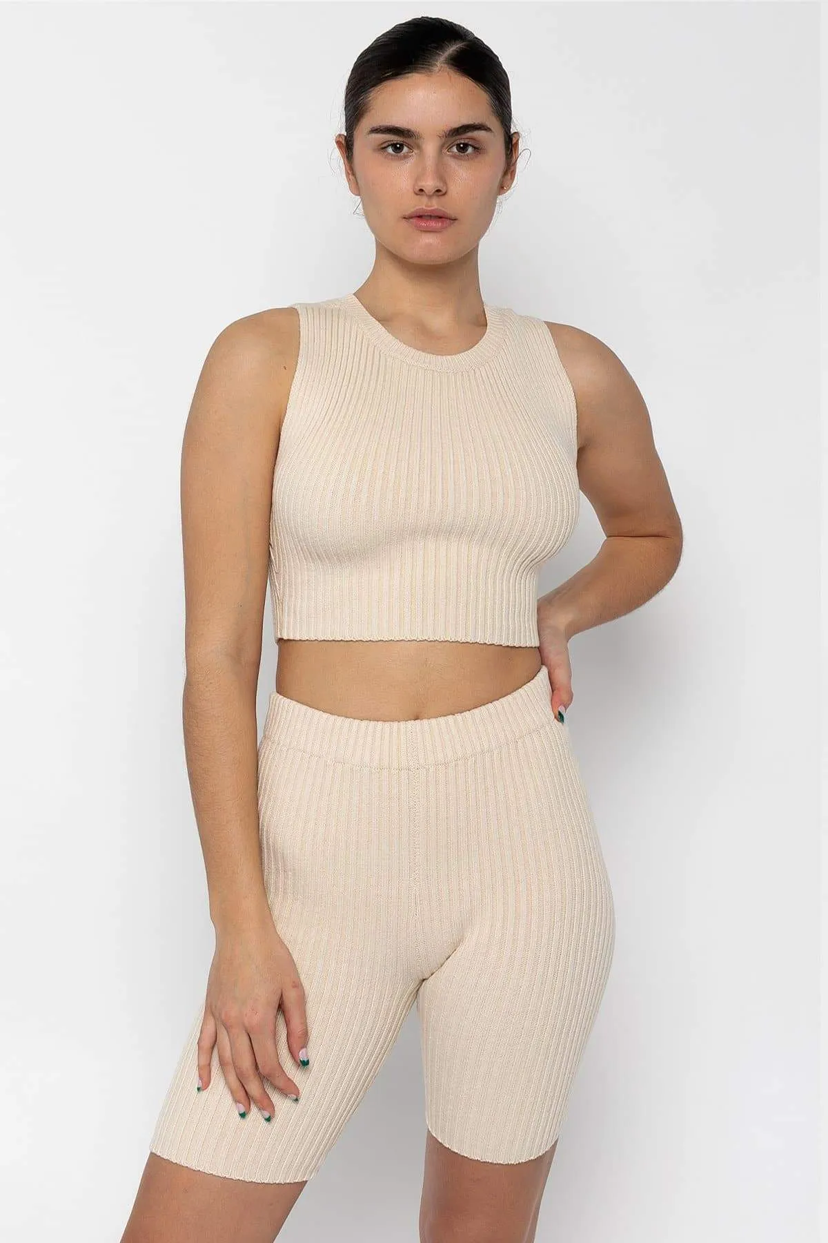 RFK50 - Ultra Heavy Knit Ribbed Crop Top