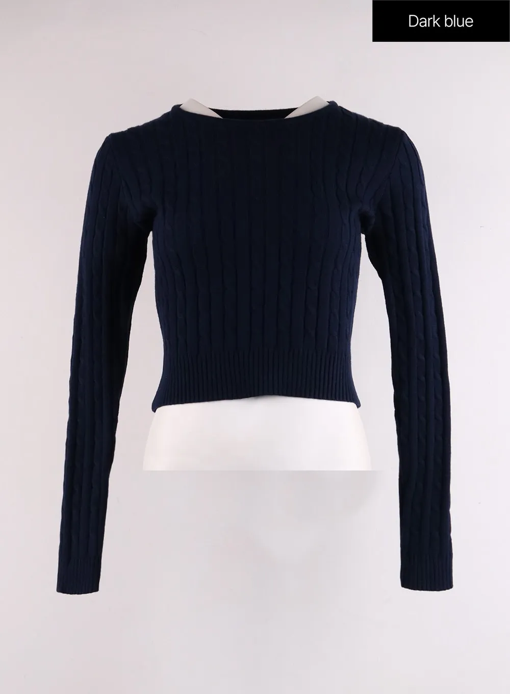 Round Neck Cable Knit Sweater IF402