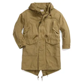 RRL by Ralph Lauren Womens Slub Sateen Parka Dark Khaki