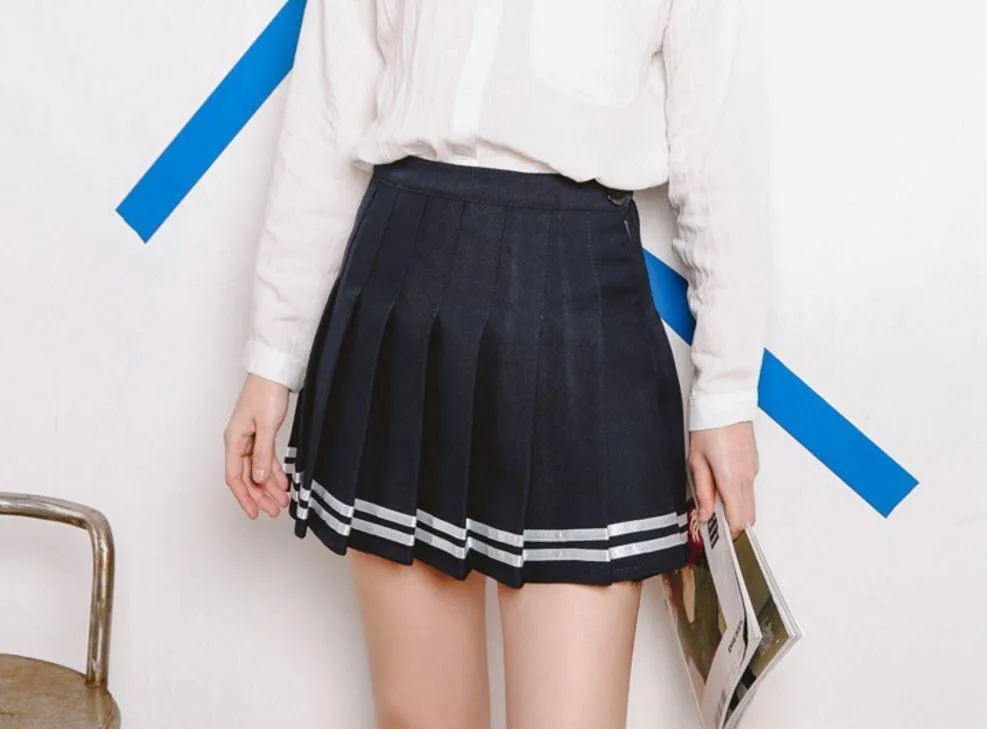 Sailor Preppy Mini Pleated Skirt