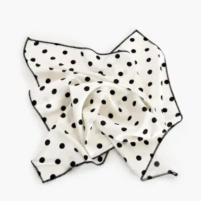 Scarf - White with Black Spots Necktie.