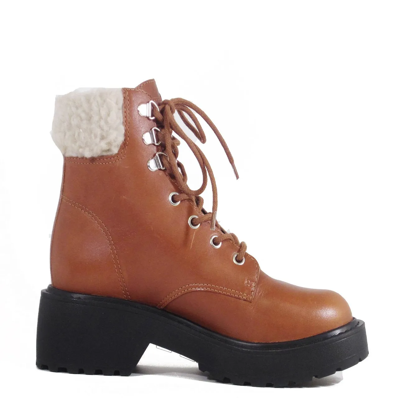 Seal Combat Boots with Shearling