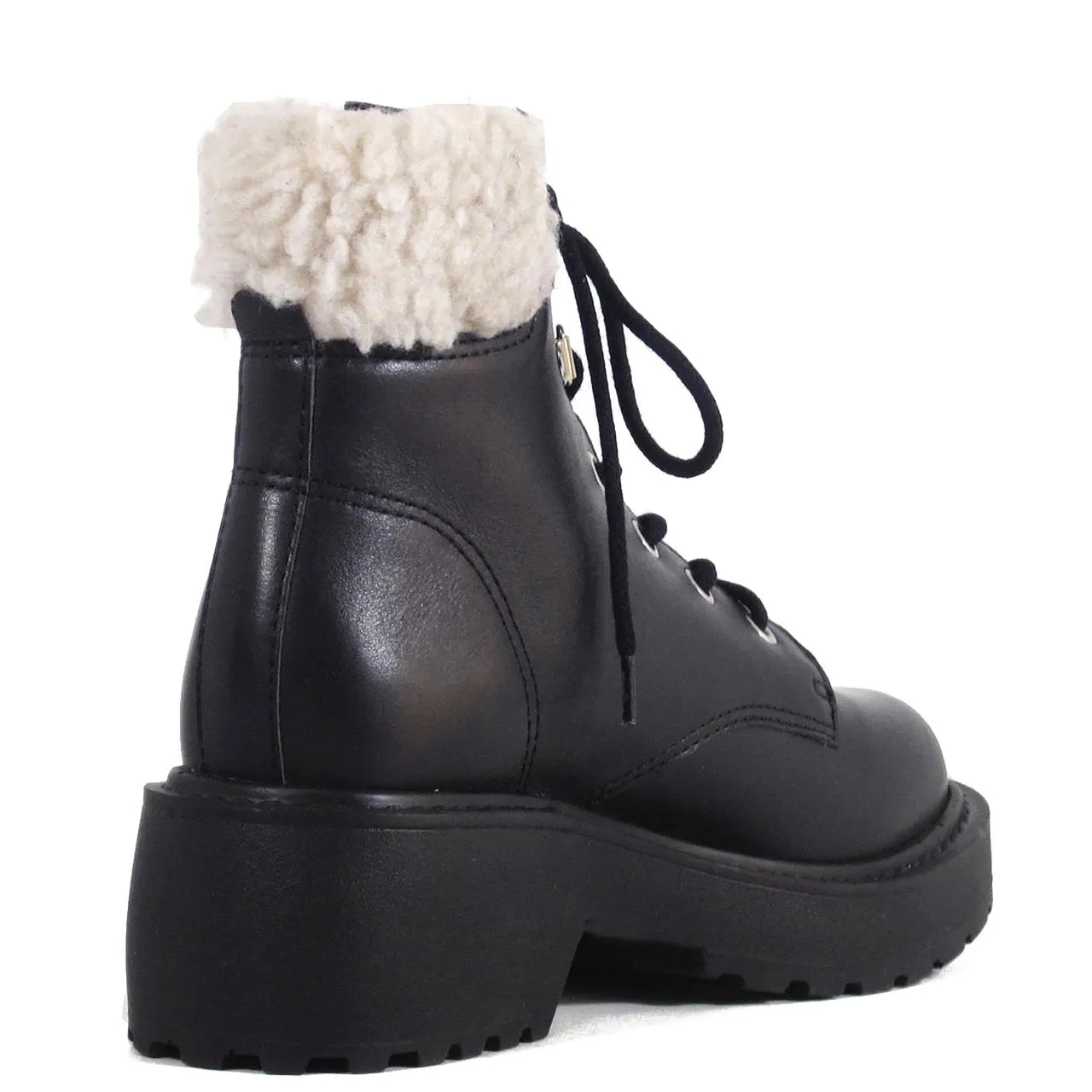 Seal Combat Boots with Shearling