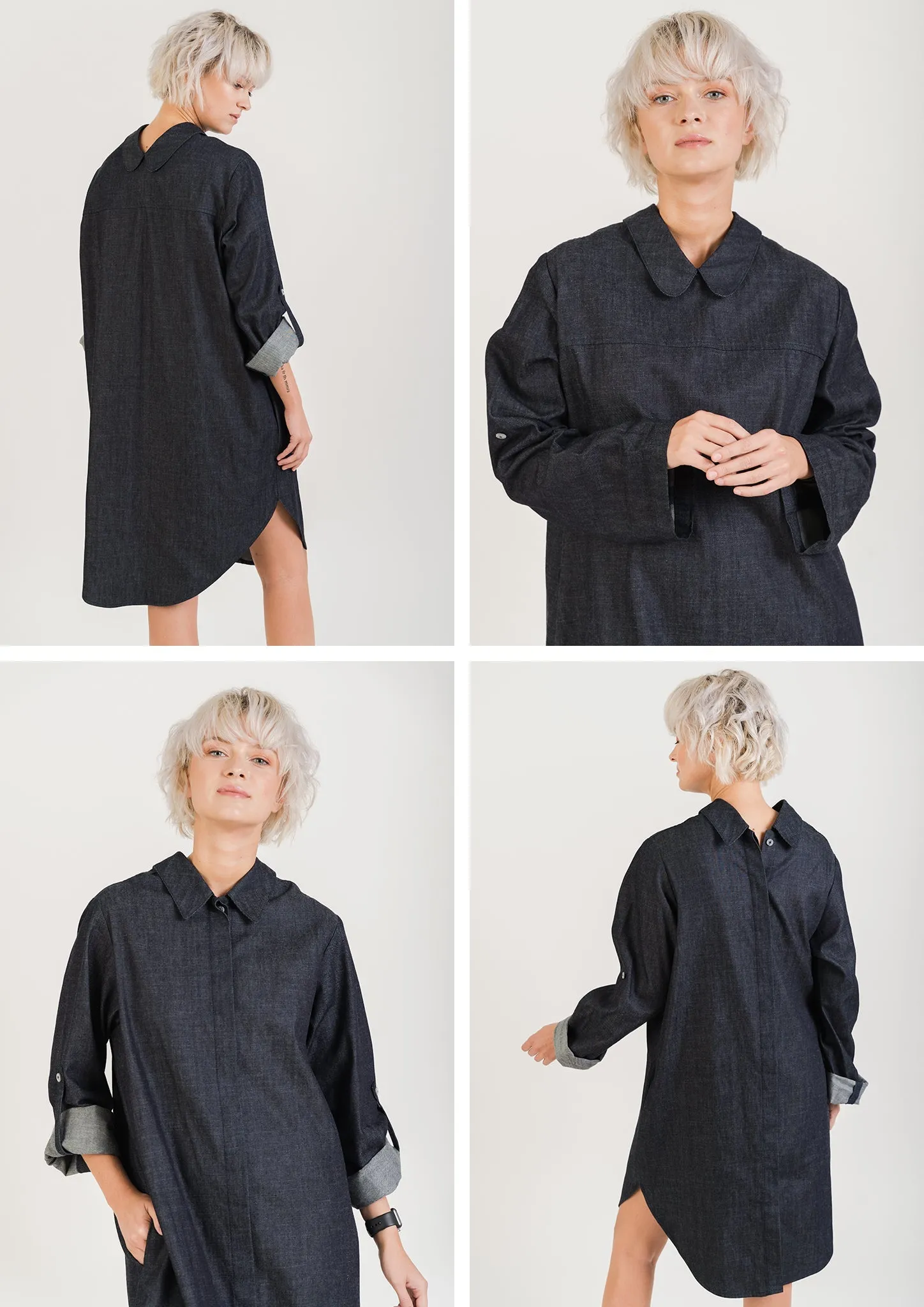 SHIRT DRESS  Grey Blue