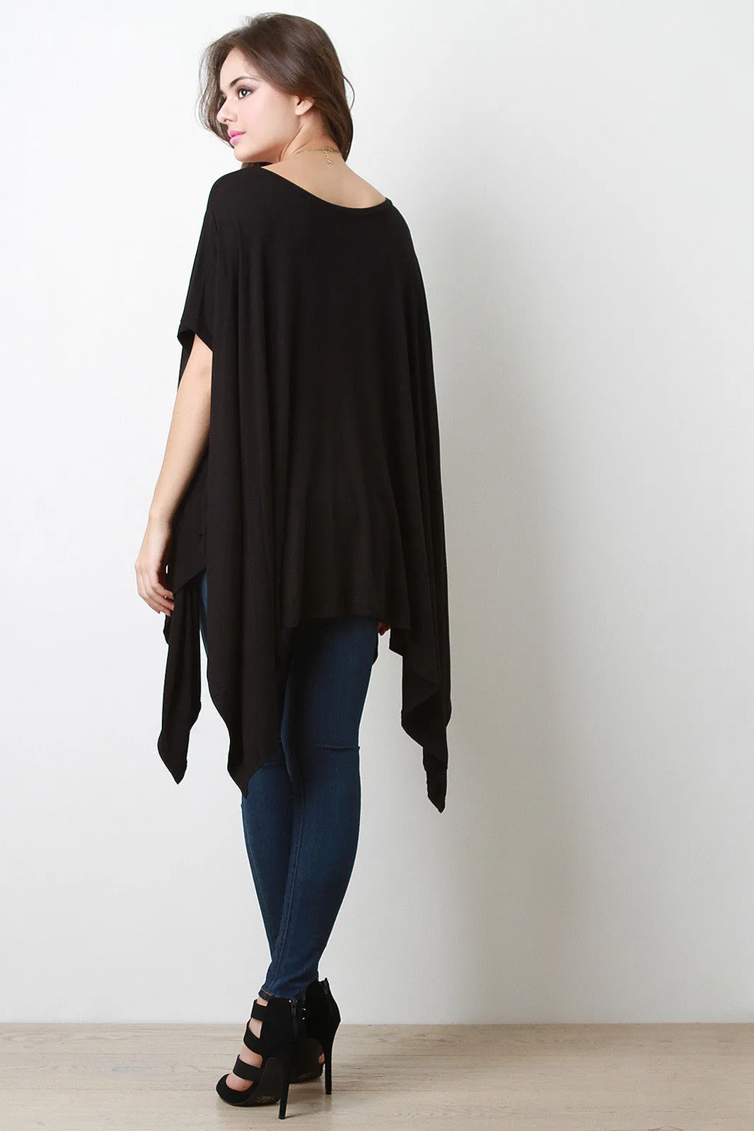 Short Sleeve Poncho Top