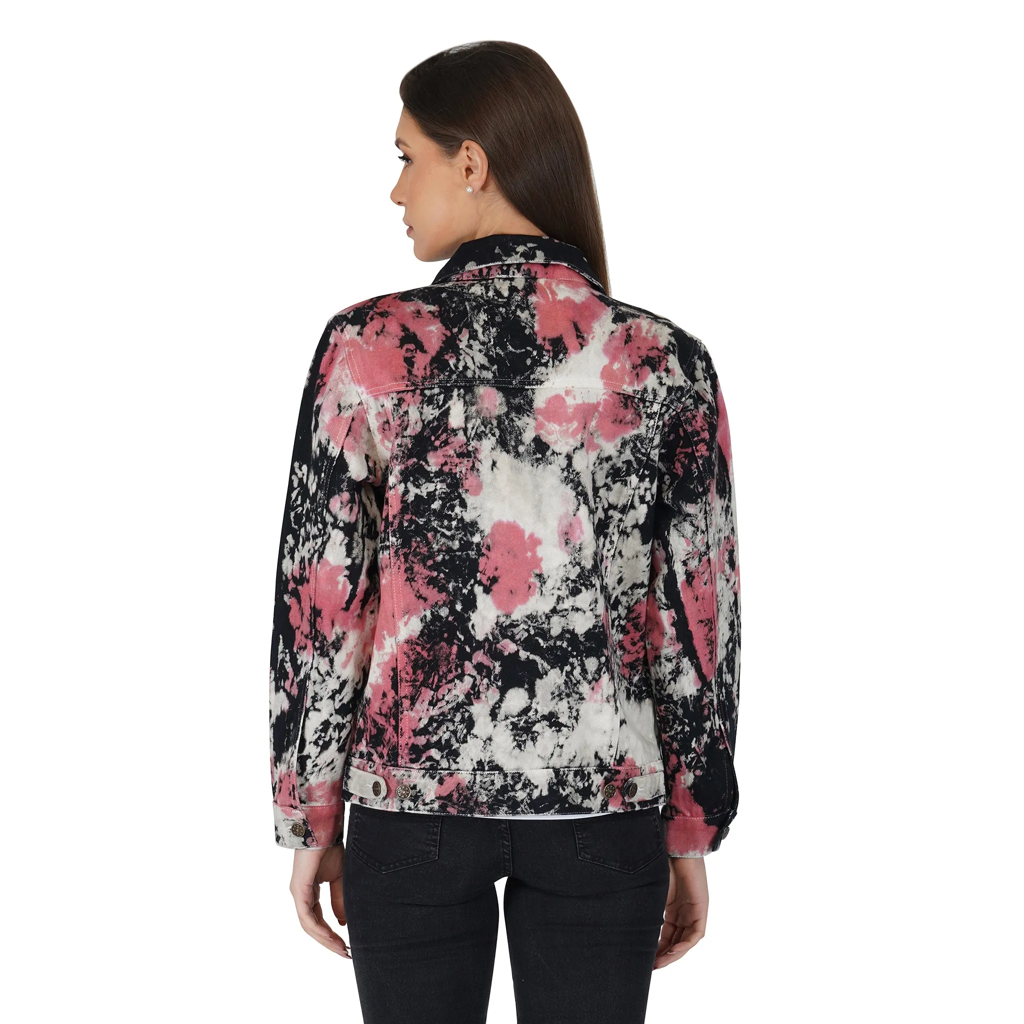 SLAY. Women's Tie Dye Denim Jacket