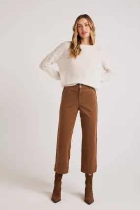 Sofia Wide Leg Crop Pant | Spiced Brown