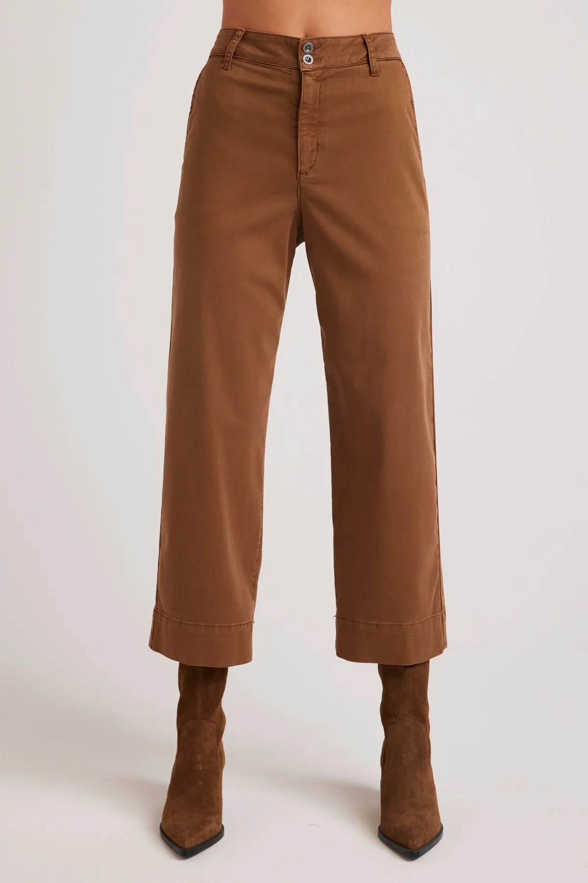 Sofia Wide Leg Crop Pant | Spiced Brown