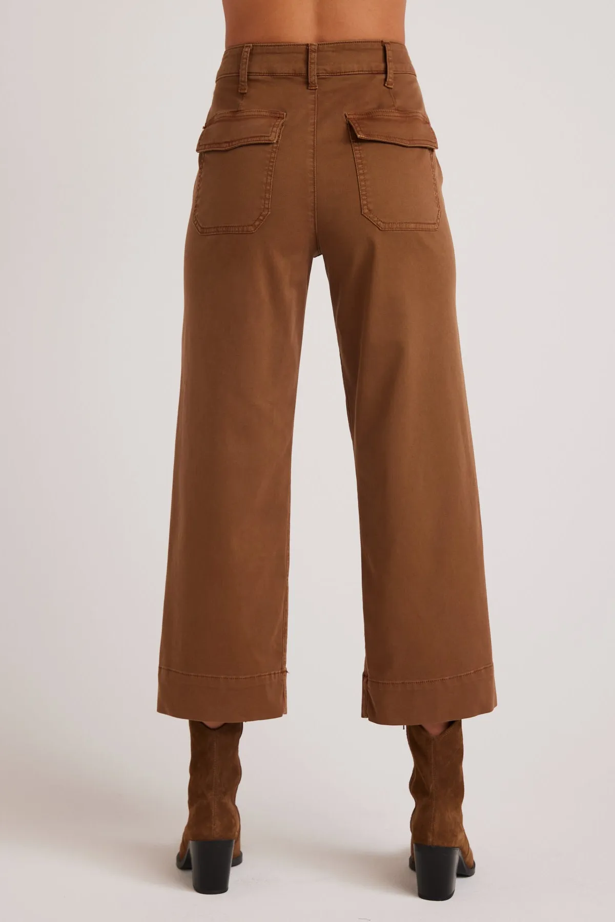 Sofia Wide Leg Crop Pant | Spiced Brown