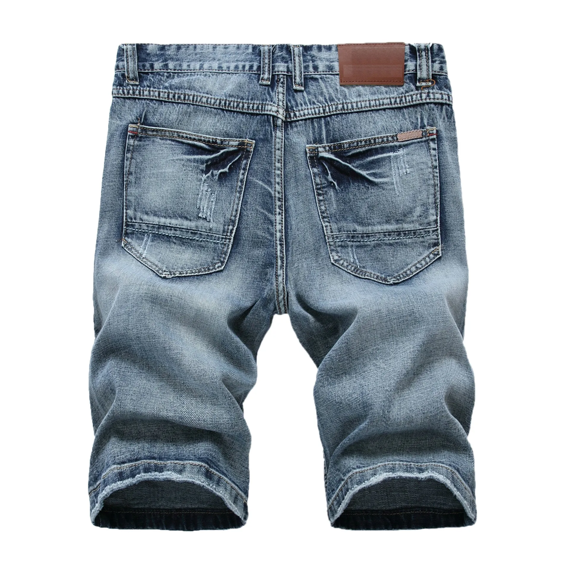 Stone Washed Holes Jeans Summer Denim Shorts Slim