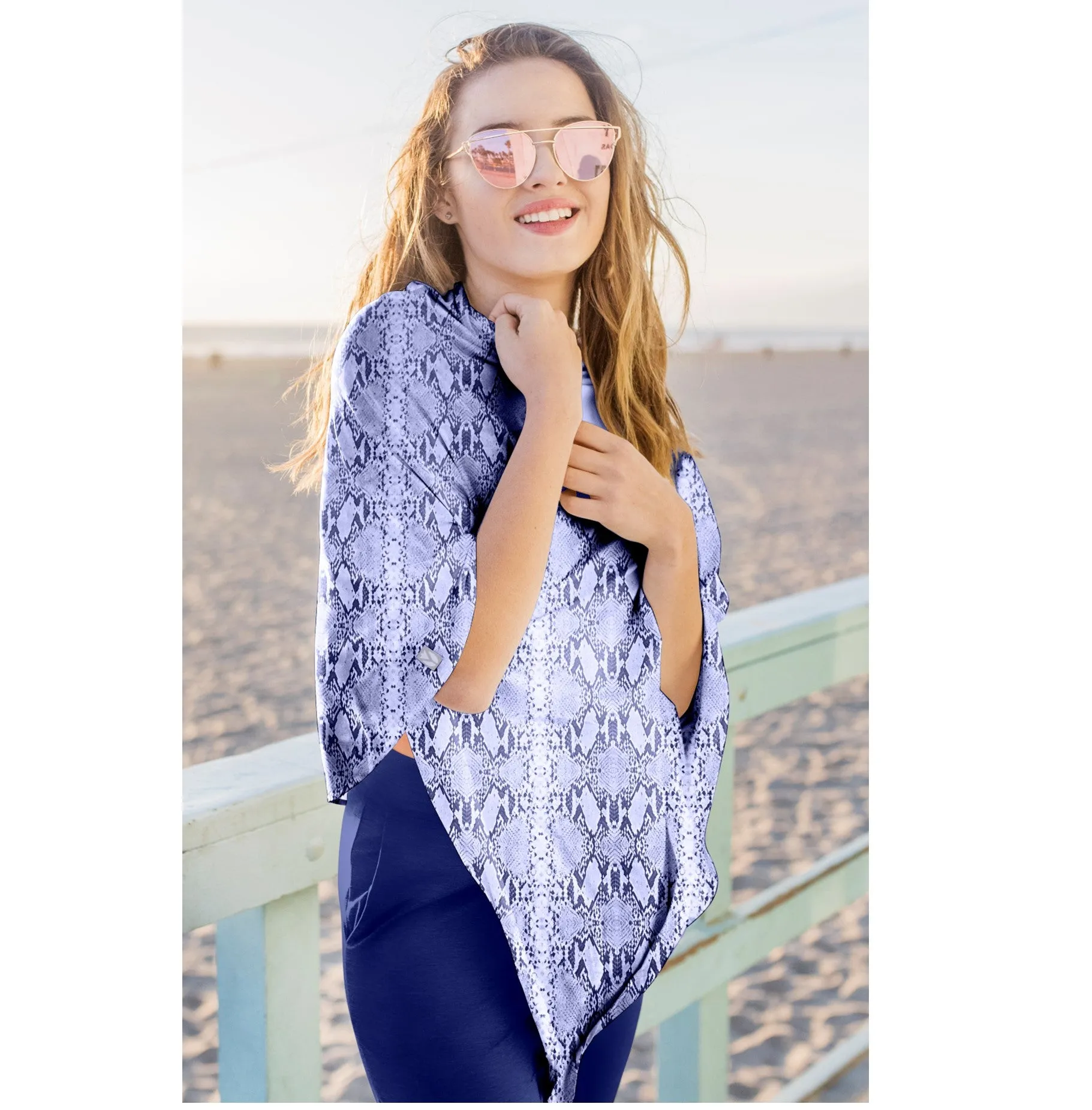 Sun Poncho - Navy Python