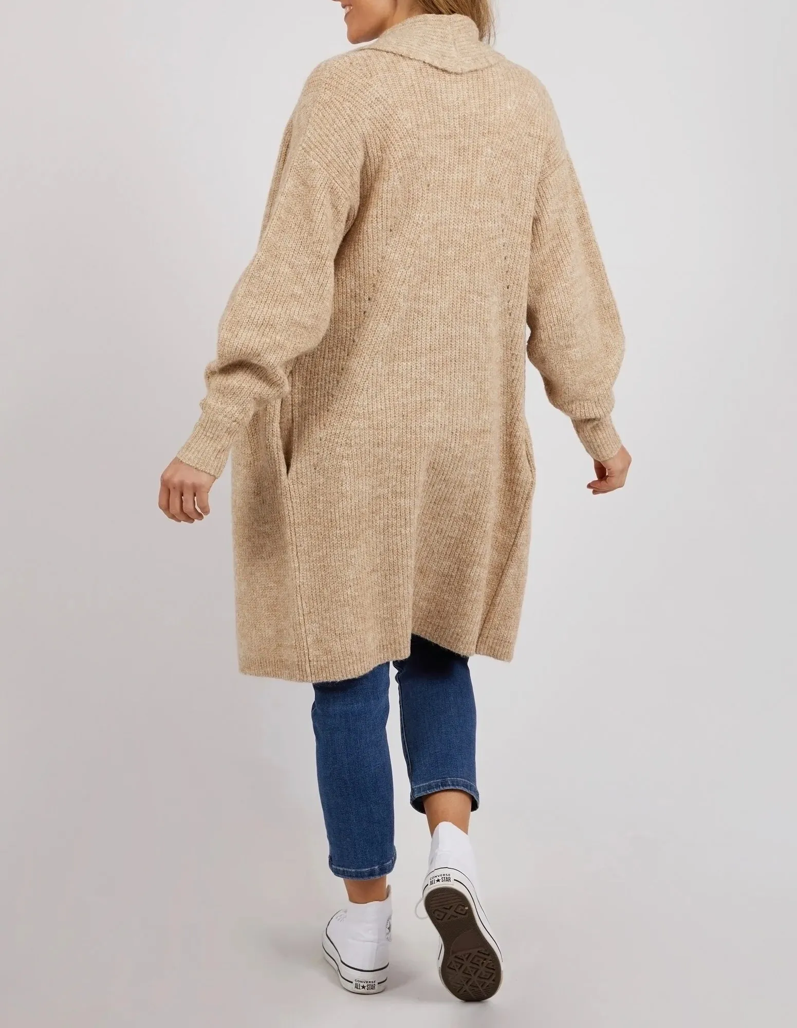 SYLVIE LONGLINE CARDI - Oatmeal