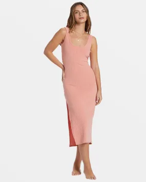 Take A Look Rib Knit Dress - Peach Out