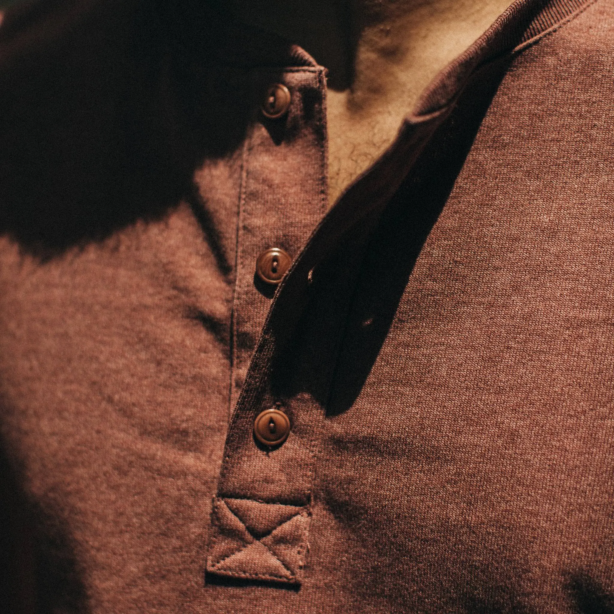 The Heavy Bag Henley in Burgundy