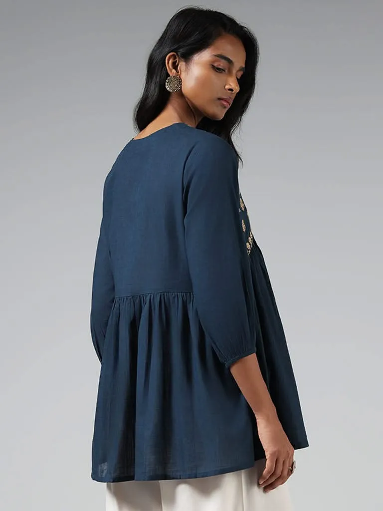 Utsa Blue Zardozi Embroidered Tunic