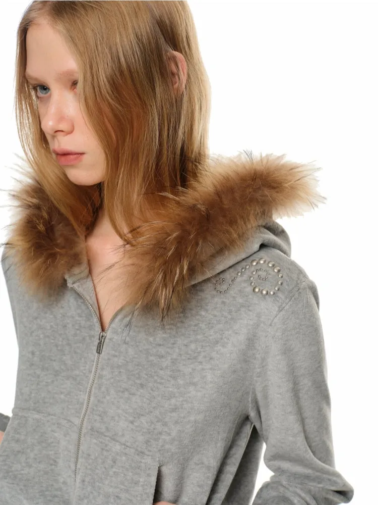 Velvet Raccoon Fur Hoodie