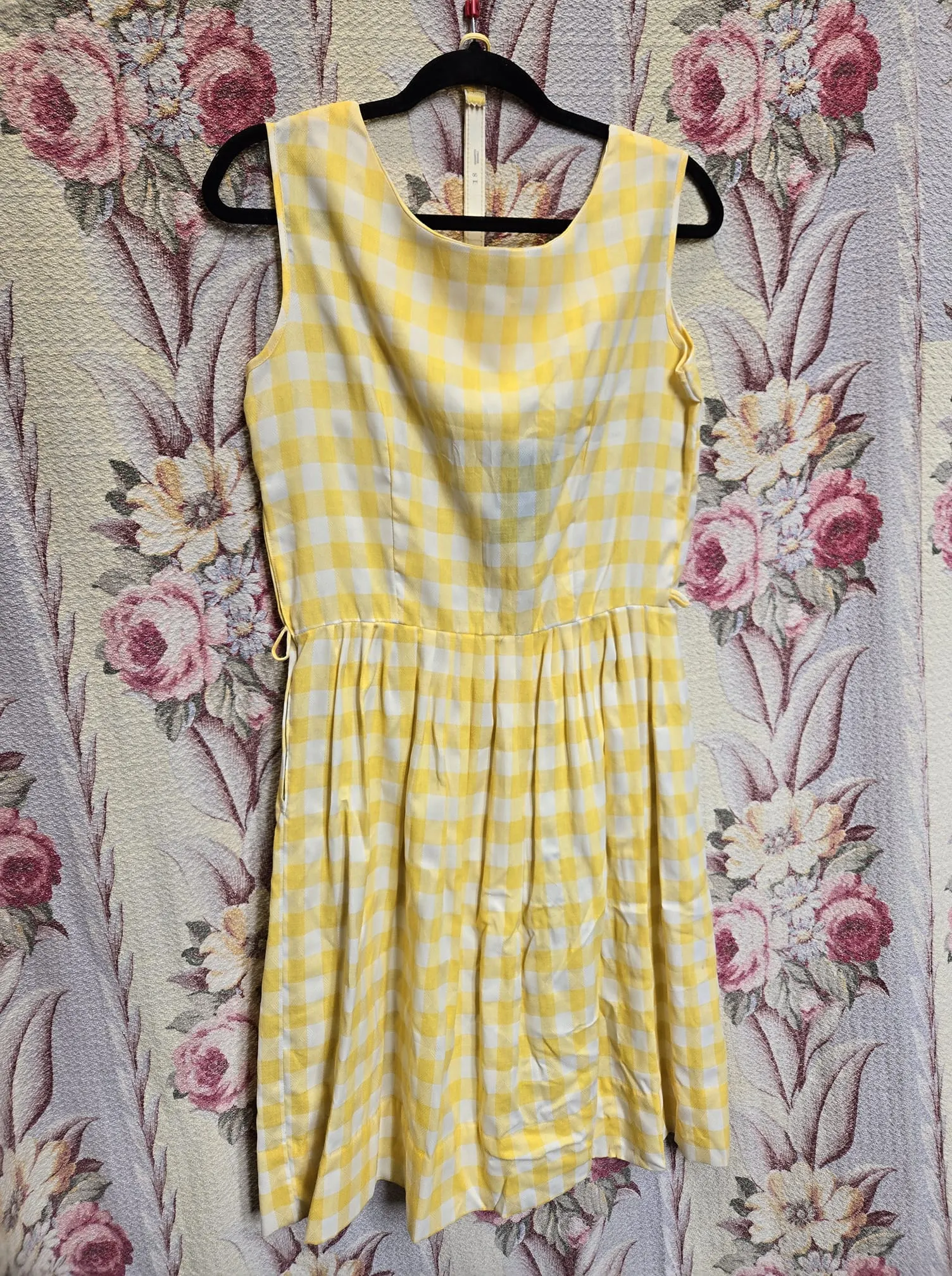 Vintage 1950s Yellow Gingham Dress