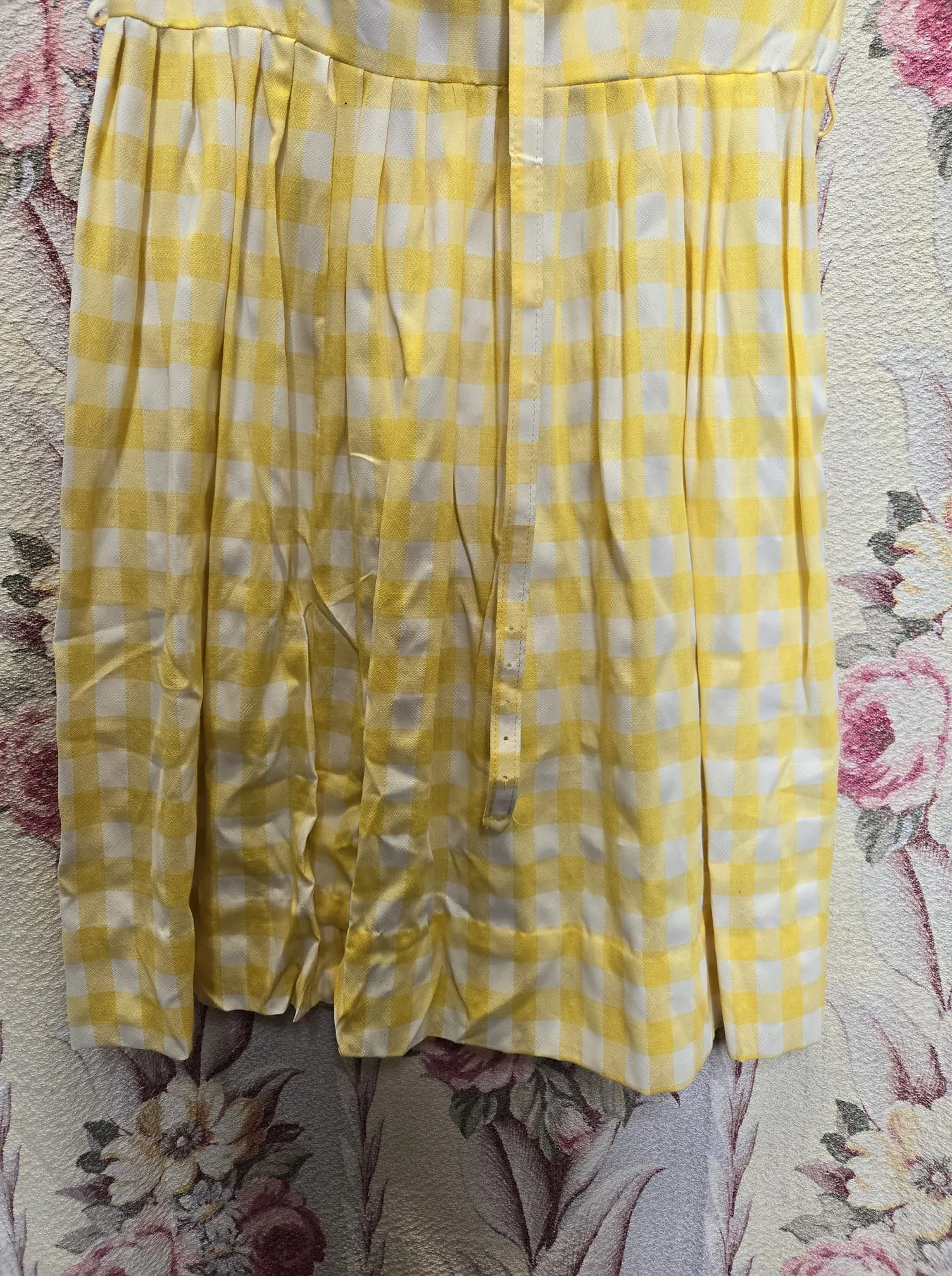 Vintage 1950s Yellow Gingham Dress