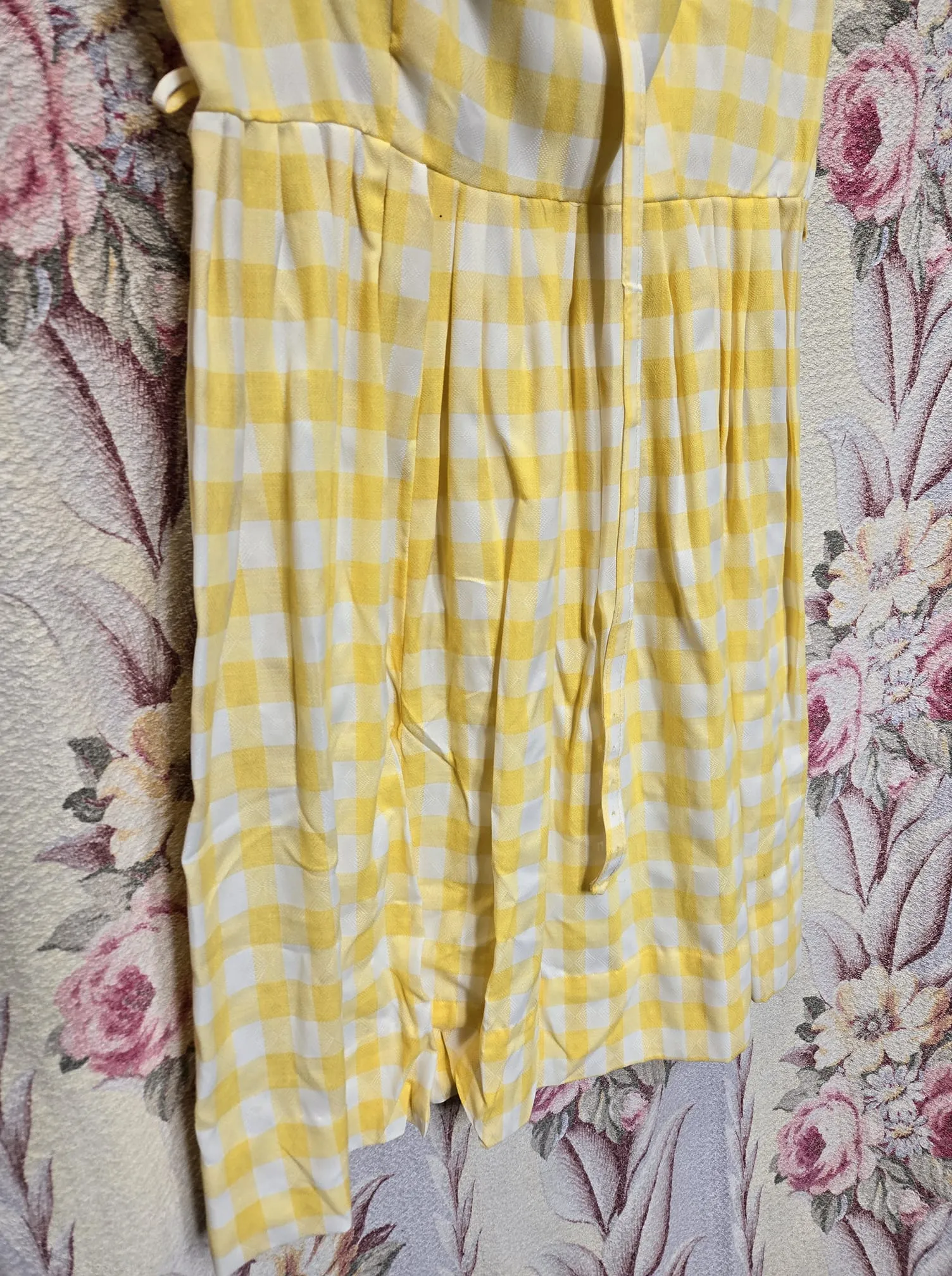 Vintage 1950s Yellow Gingham Dress